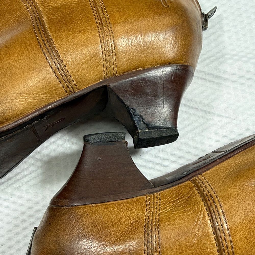 Frye Steffi Zip Short Brown Leather Ankle Boots Size 8.5 - Picture 16 of 16